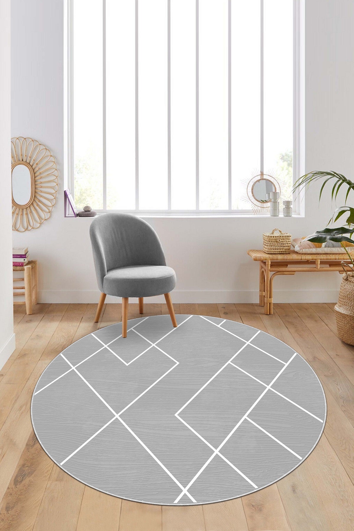 West Home Dijital Baskılı Yıkanabilir Kaymaz Taban Salon, Mutfak ve Yolluk Halısı-533 Grey