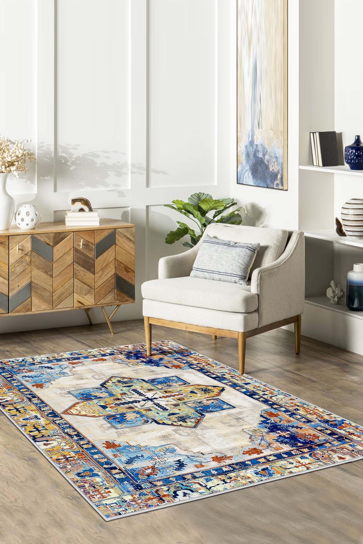 West Home Dijital Baskılı Yıkanabilir Kaymaz Taban Salon, Mutfak ve Yolluk Halısı-536 Multy