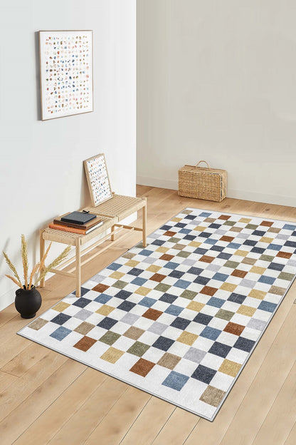 West Home Dijital Baskılı Yıkanabilir Kaymaz Taban Salon, Mutfak ve Yolluk Halısı-538 Multy