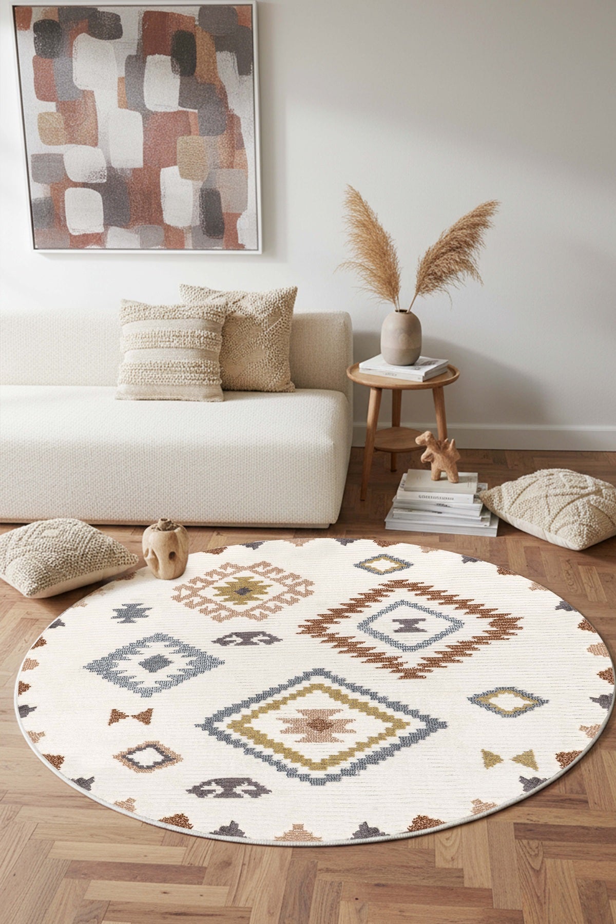 West Home Digital Print Washable Non-Slip Base Living Room, Kitchen and Hallway Rug - 541 Multy