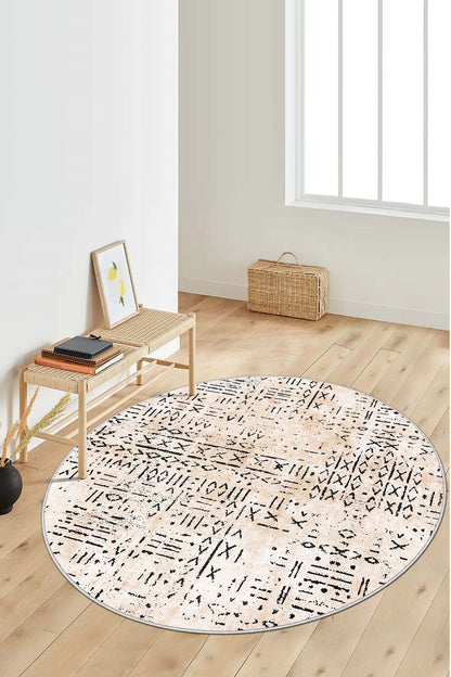 West Home Dijital Baskılı Yıkanabilir Kaymaz Taban Salon, Mutfak ve Yolluk Halısı-548 Beige