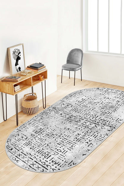 West Home Dijital Baskılı Yıkanabilir Kaymaz Taban Salon, Mutfak ve Yolluk Halısı-548 Grey