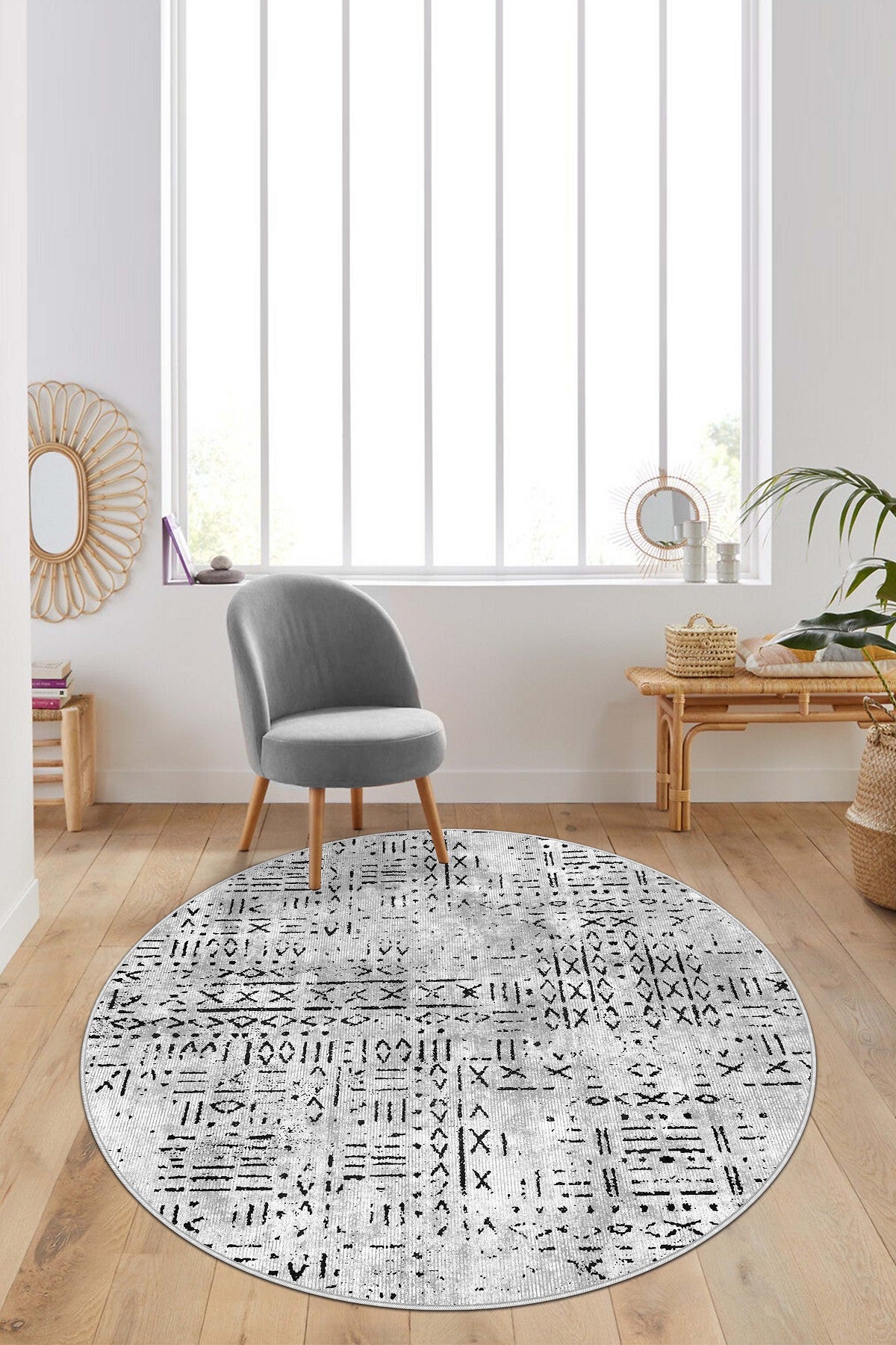 West Home Dijital Baskılı Yıkanabilir Kaymaz Taban Salon, Mutfak ve Yolluk Halısı-548 Grey