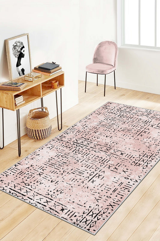 West Home Dijital Baskılı Yıkanabilir Kaymaz Taban Salon, Mutfak ve Yolluk Halısı-548 Rose