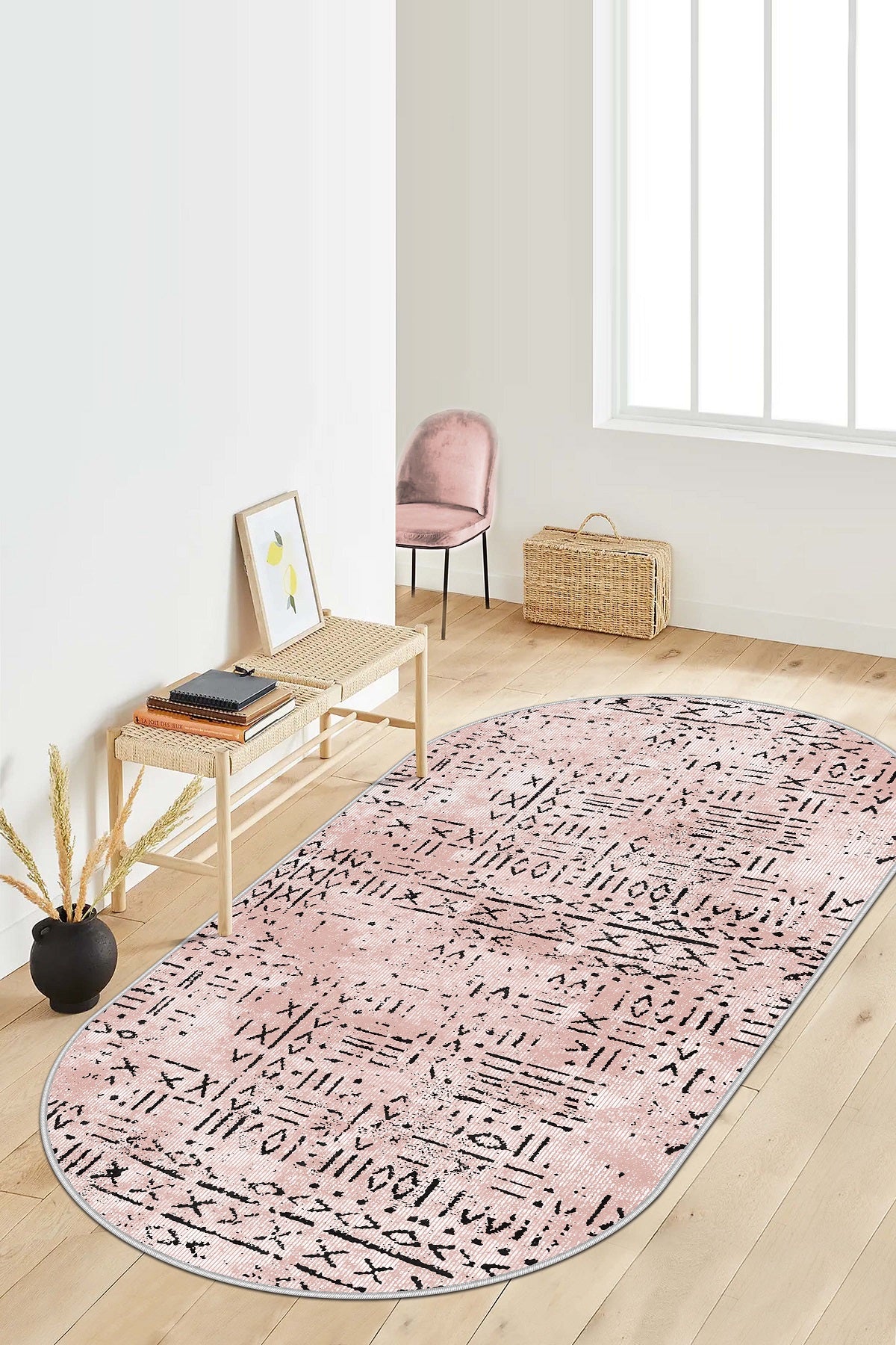 West Home Dijital Baskılı Yıkanabilir Kaymaz Taban Salon, Mutfak ve Yolluk Halısı-548 Rose