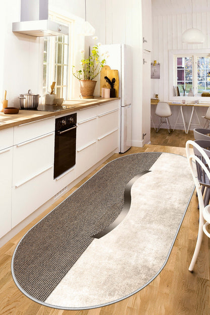 West Home Dijital Baskılı Yıkanabilir Kaymaz Taban Salon, Mutfak ve Yolluk Halısı-559 Beige