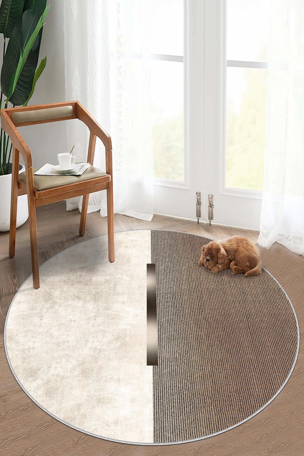 West Home Dijital Baskılı Yıkanabilir Kaymaz Taban Salon, Mutfak ve Yolluk Halısı-559 Beige