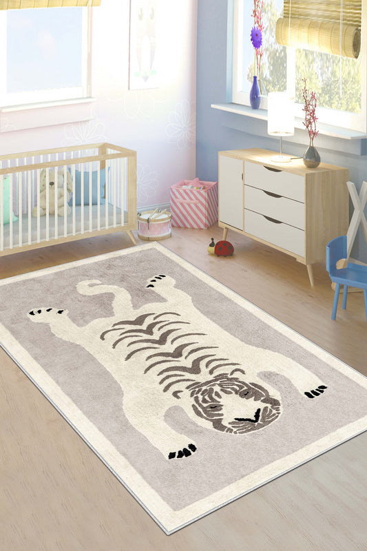 West Home Makinede Yıkanabilir, Çocuk Halısı-569 White
