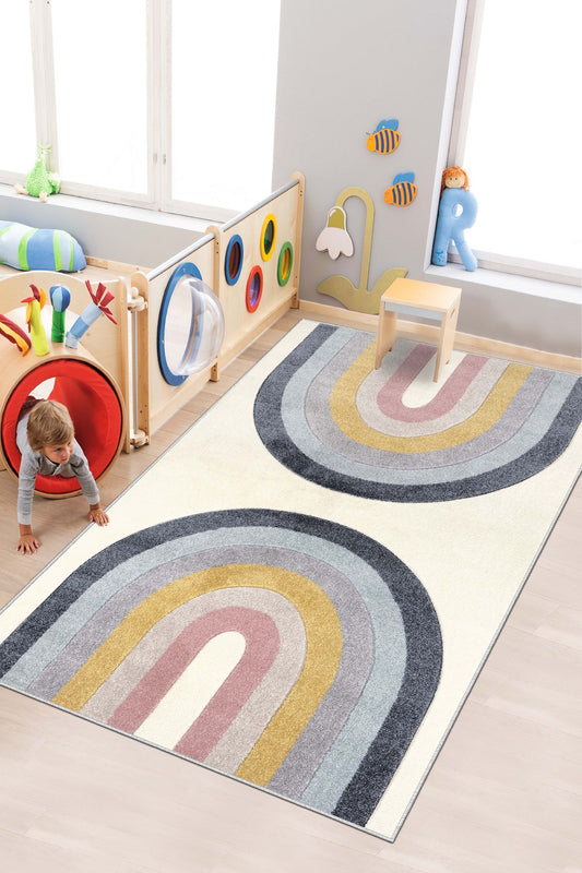 West Home Makinede Yıkanabilir, Çocuk Halısı-572 Beige