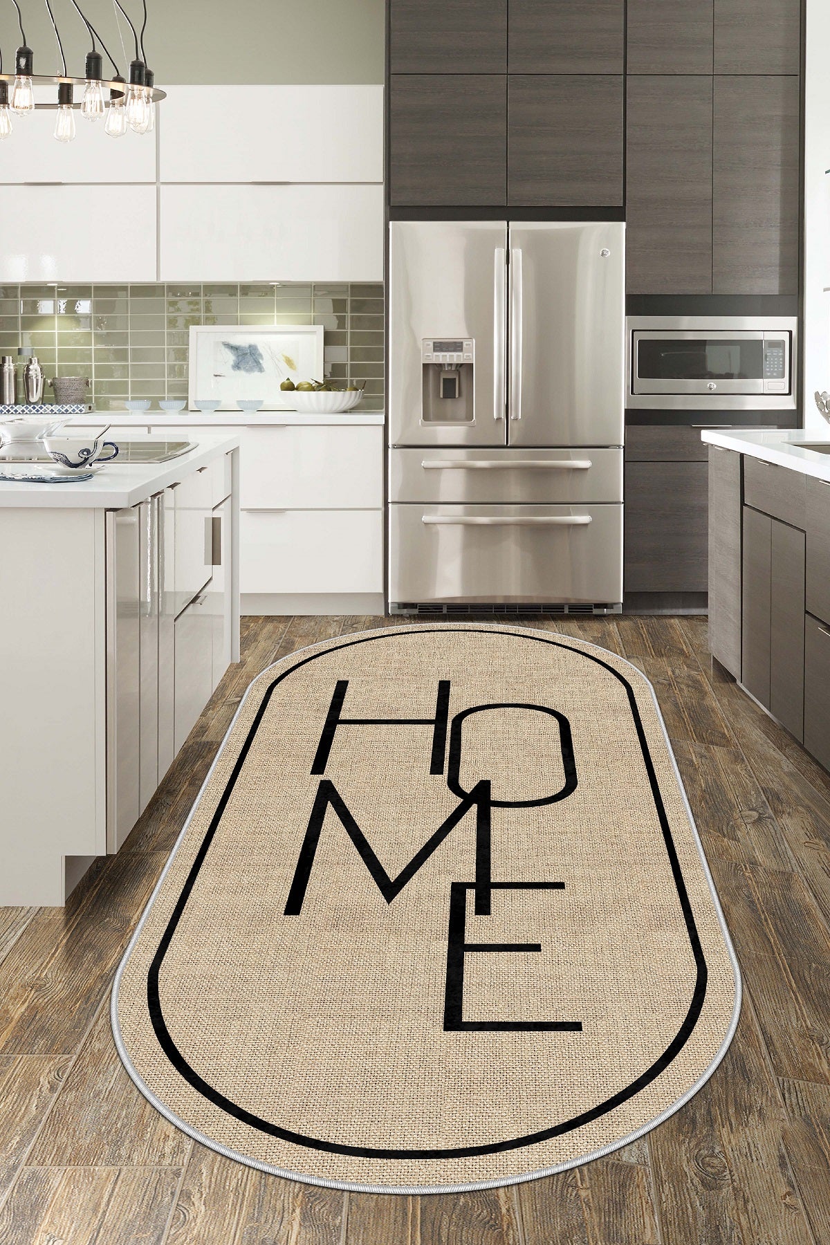 West Home Dijital Baskılı Yıkanabilir Kaymaz Taban Salon, Mutfak ve Yolluk Halısı-575 Beige