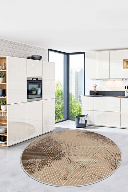 West Home Dijital Baskılı Yıkanabilir Kaymaz Taban Salon, Mutfak ve Yolluk Halısı-576 Beige