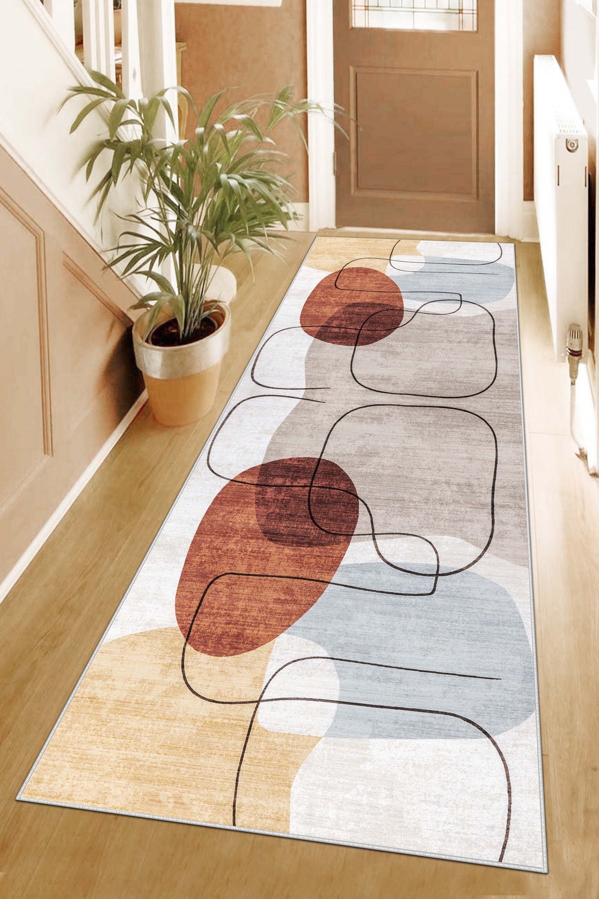 West Home Dijital Baskılı Yıkanabilir Kaymaz Taban Salon, Mutfak ve Yolluk Halısı-578 Multy