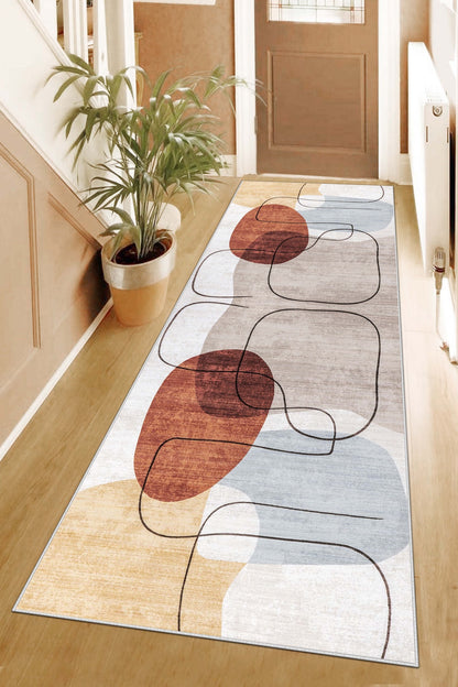 West Home Dijital Baskılı Yıkanabilir Kaymaz Taban Salon, Mutfak ve Yolluk Halısı-578 Multy