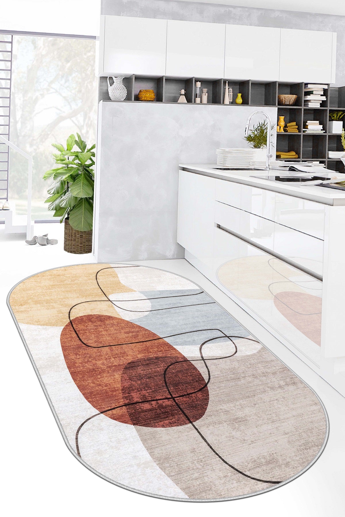 West Home Dijital Baskılı Yıkanabilir Kaymaz Taban Salon, Mutfak ve Yolluk Halısı-578 Multy