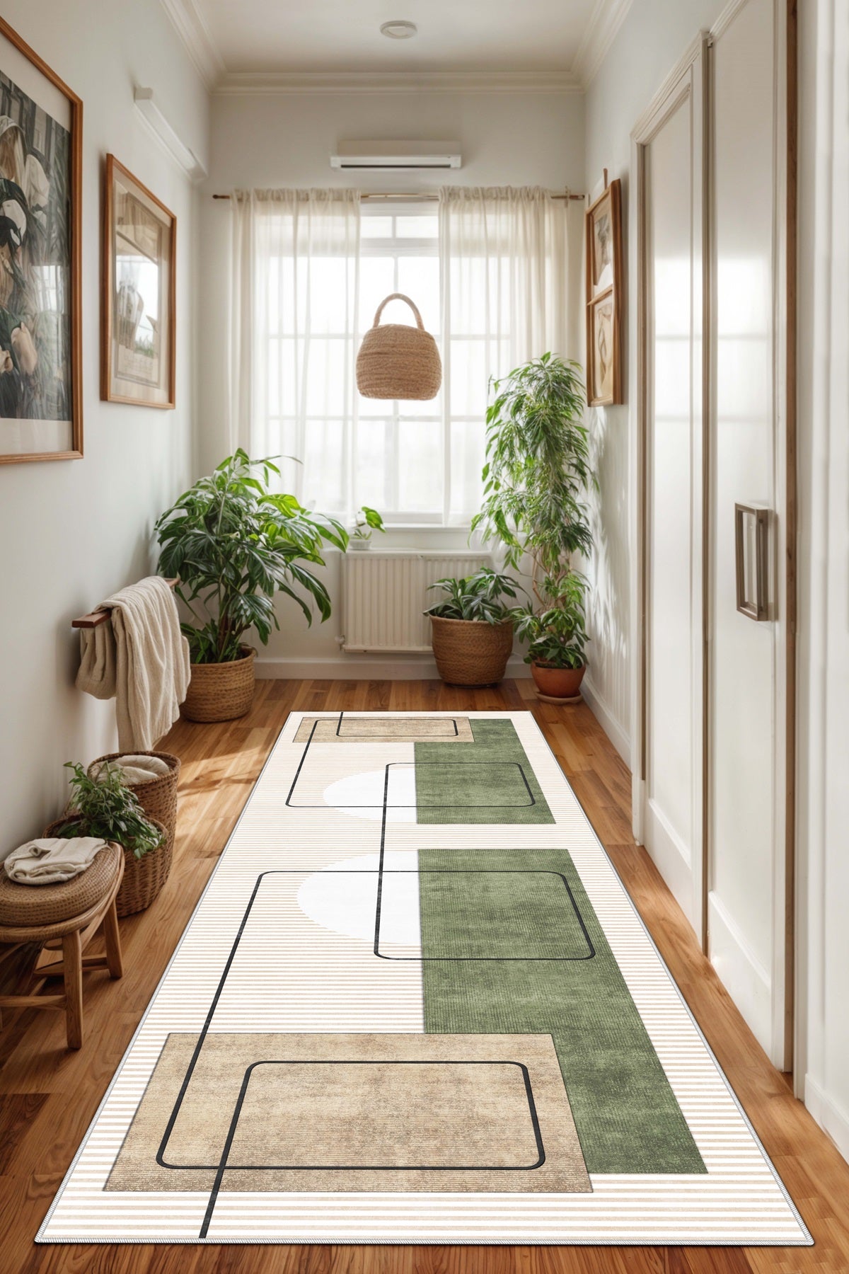 West Home Dijital Baskılı Yıkanabilir Kaymaz Taban Salon, Mutfak ve Yolluk Halısı-579 Beige