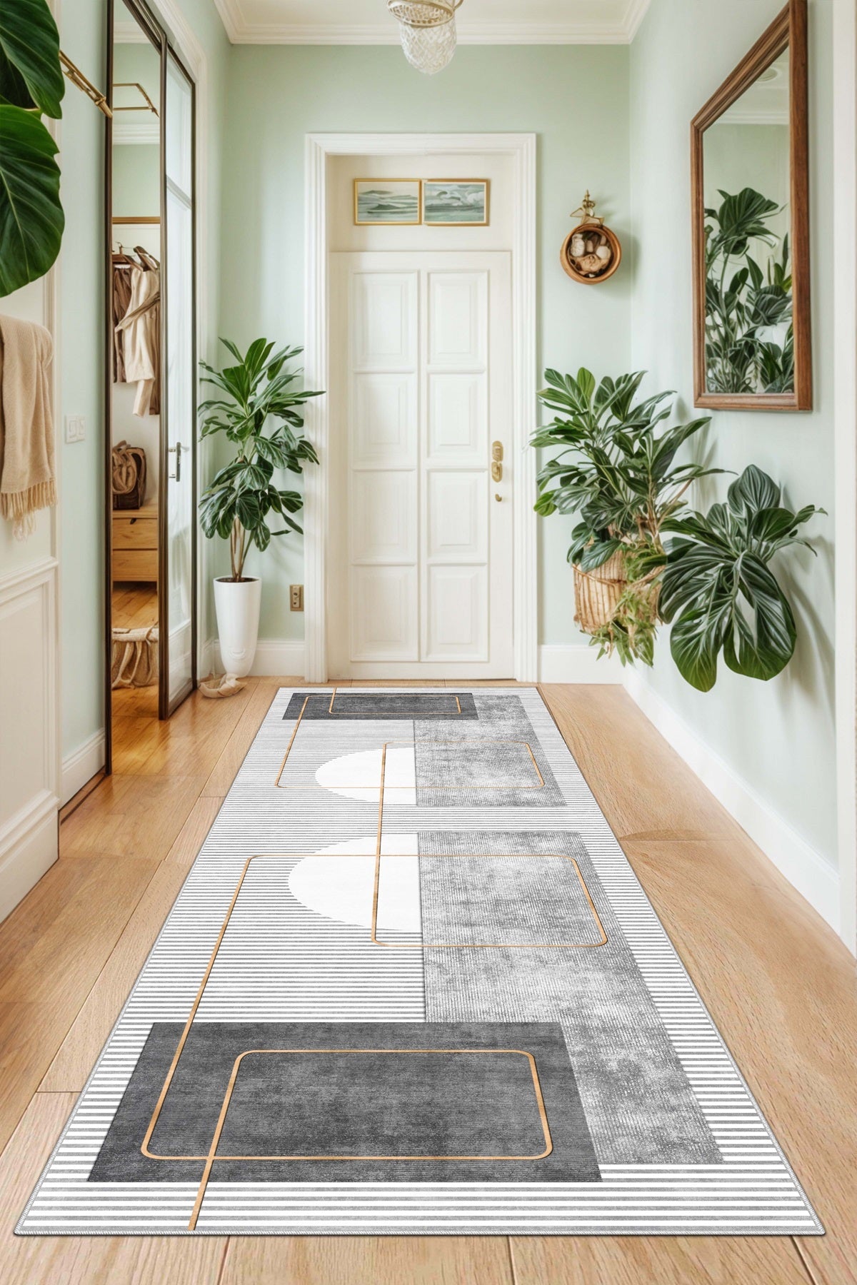 West Home Dijital Baskılı Yıkanabilir Kaymaz Taban Salon, Mutfak ve Yolluk Halısı-579 Grey