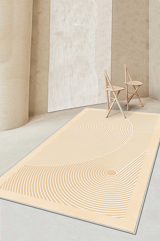 West Home Dijital Baskılı Yıkanabilir Kaymaz Taban Salon, Mutfak ve Yolluk Halısı-581 Beige