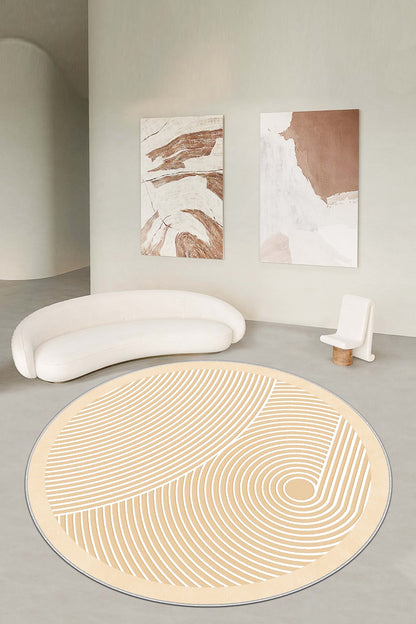 West Home Dijital Baskılı Yıkanabilir Kaymaz Taban Salon, Mutfak ve Yolluk Halısı-581 Beige