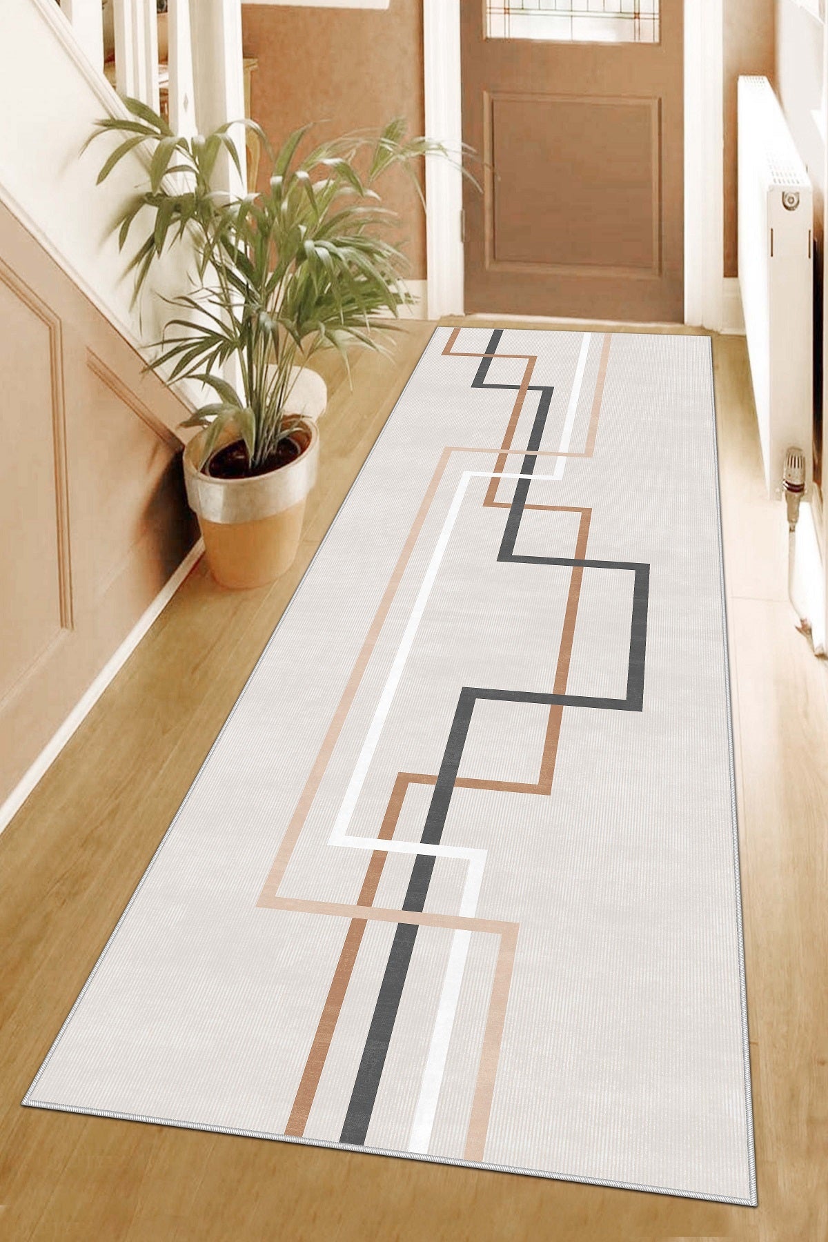 West Home Dijital Baskılı Yıkanabilir Kaymaz Taban Salon, Mutfak ve Yolluk Halısı-582 Beige