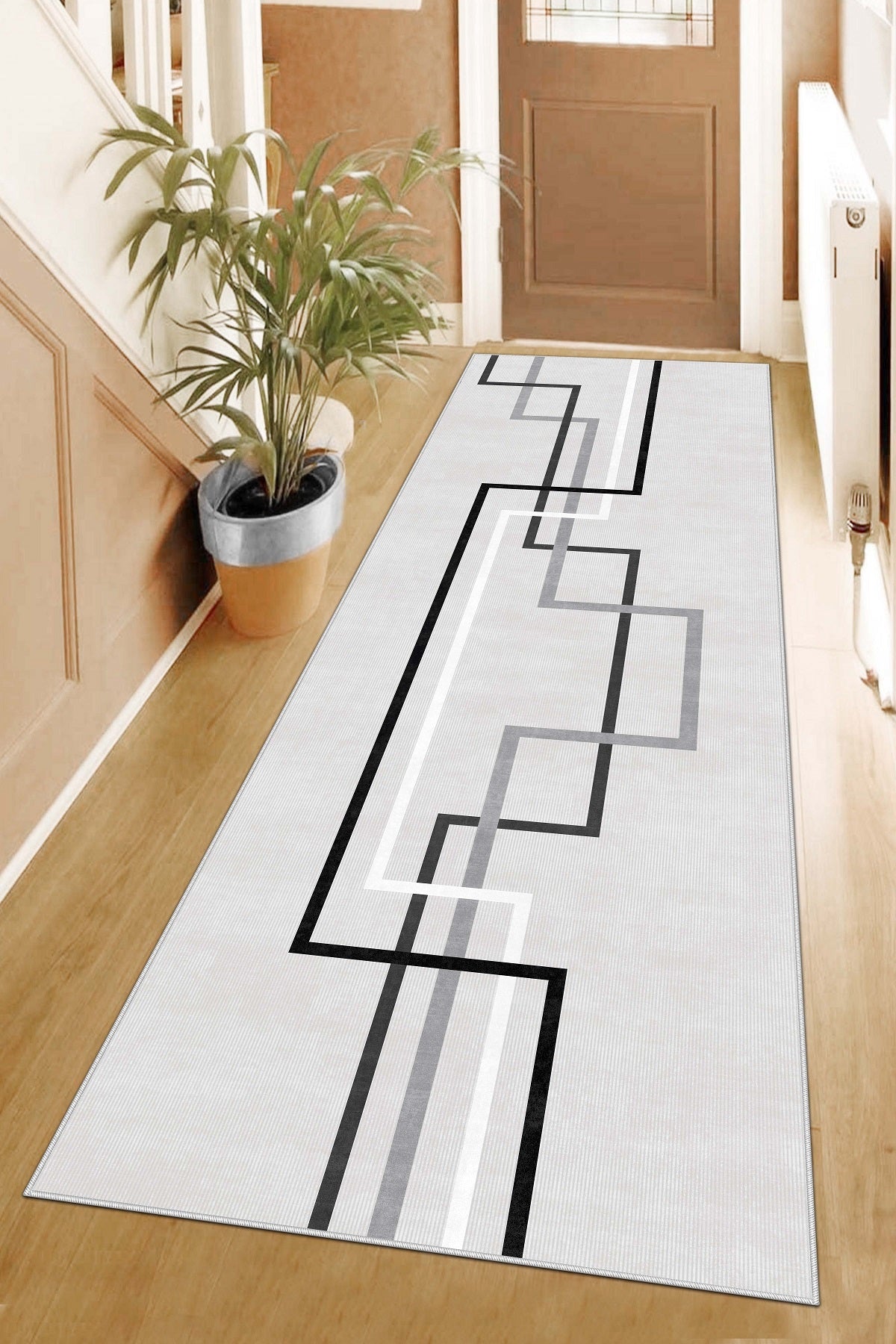 West Home Dijital Baskılı Yıkanabilir Kaymaz Taban Salon, Mutfak ve Yolluk Halısı-582 Grey