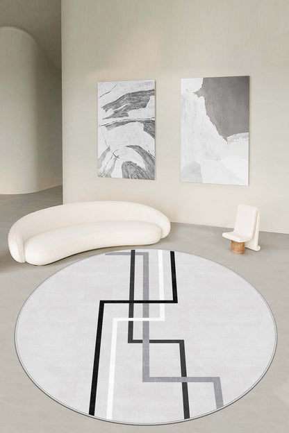 West Home Dijital Baskılı Yıkanabilir Kaymaz Taban Salon, Mutfak ve Yolluk Halısı-582 Grey
