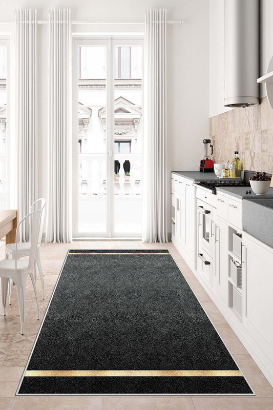 West Home Dijital Baskılı Yıkanabilir Kaymaz Taban Salon, Mutfak ve Yolluk Halısı-584 Grey