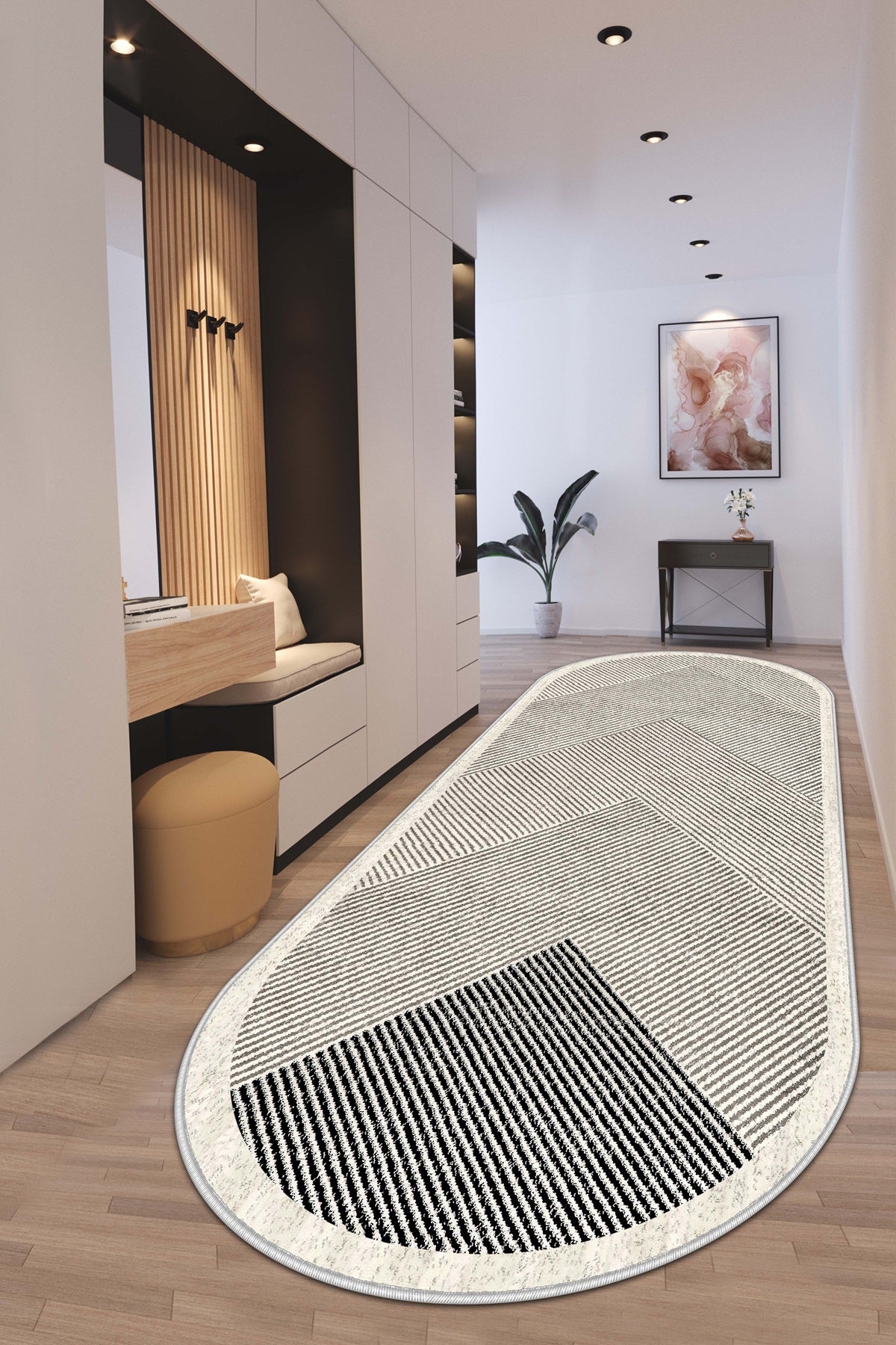 West Home Dijital Baskılı Yıkanabilir Kaymaz Taban Salon, Mutfak ve Yolluk Halısı-586 Beige