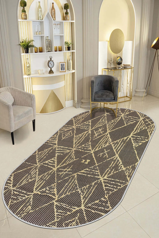 West Home Dijital Baskılı Yıkanabilir Kaymaz Taban Salon, Mutfak ve Yolluk Halısı-588 Black