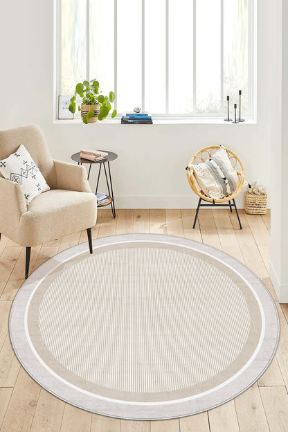 West Home Dijital Baskılı Yıkanabilir Kaymaz Taban Salon, Mutfak ve Yolluk Halısı-600 Beige
