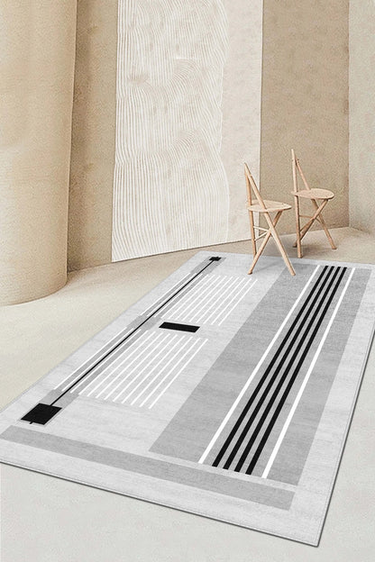 West Home Dijital Baskılı Yıkanabilir Kaymaz Taban Salon, Mutfak ve Yolluk Halısı-602 Grey