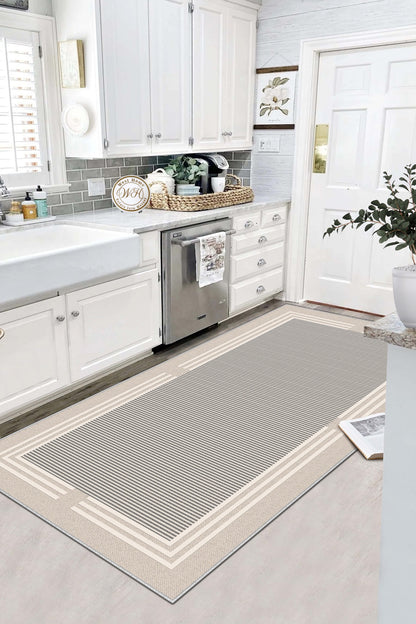 West Home Dijital Baskılı Yıkanabilir Kaymaz Taban Salon, Mutfak ve Yolluk Halısı-603 Beige