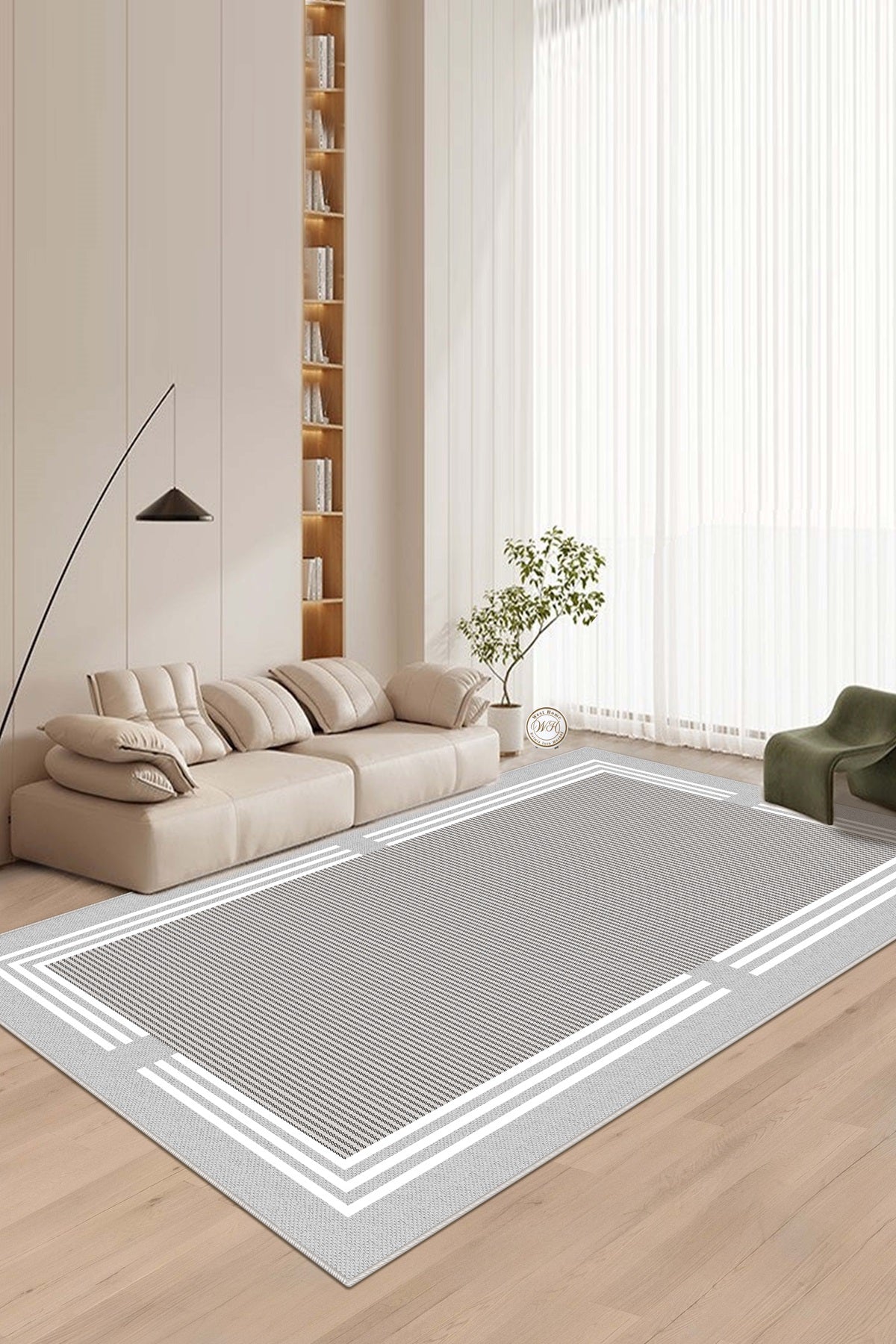 West Home Dijital Baskılı Yıkanabilir Kaymaz Taban Salon, Mutfak ve Yolluk Halısı-603 Grey