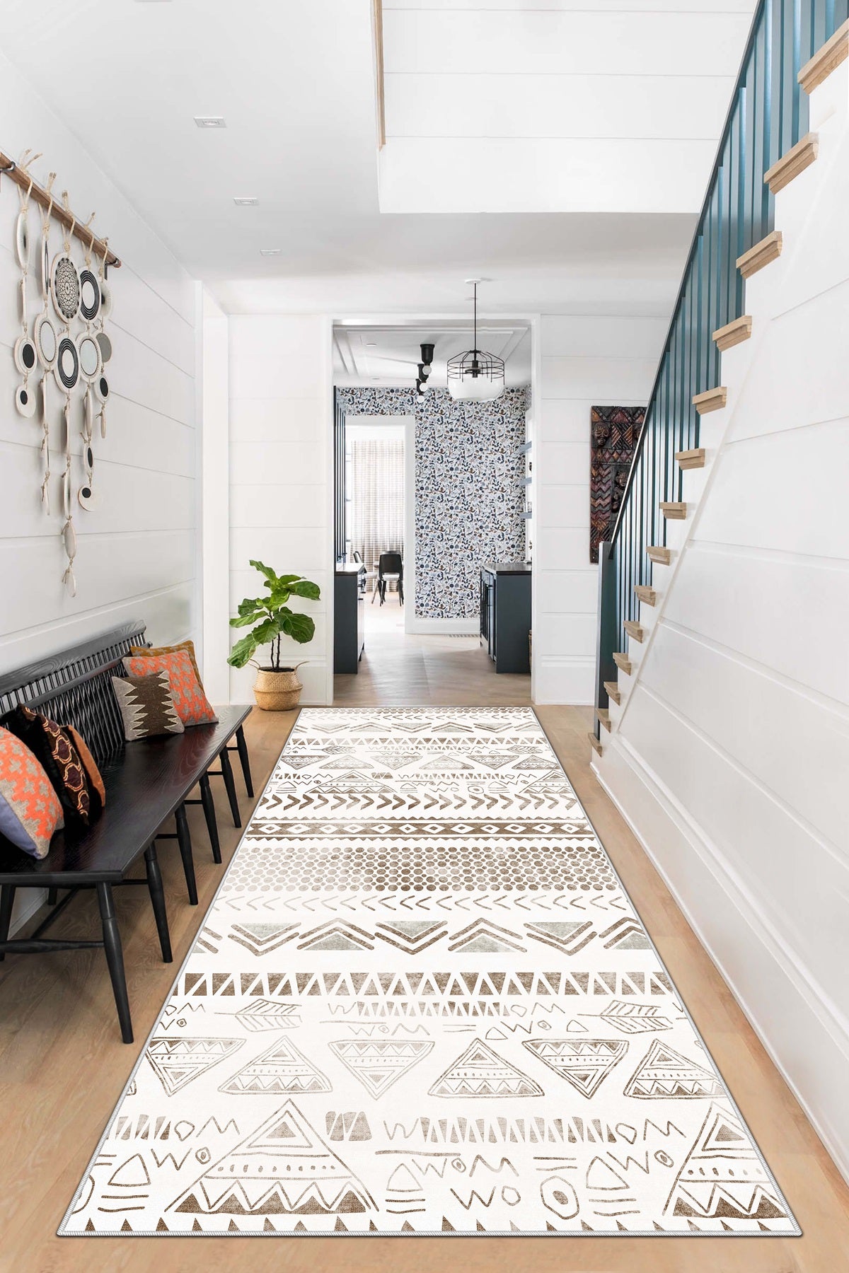 West Home Dijital Baskılı Yıkanabilir Kaymaz Taban Salon, Mutfak ve Yolluk Halısı-604 Beige