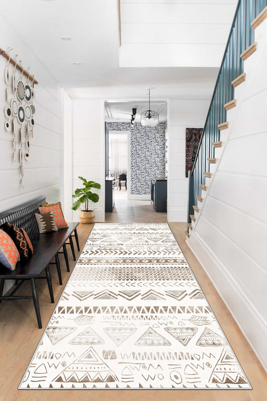 West Home Dijital Baskılı Yıkanabilir Kaymaz Taban Salon, Mutfak ve Yolluk Halısı-604 Beige
