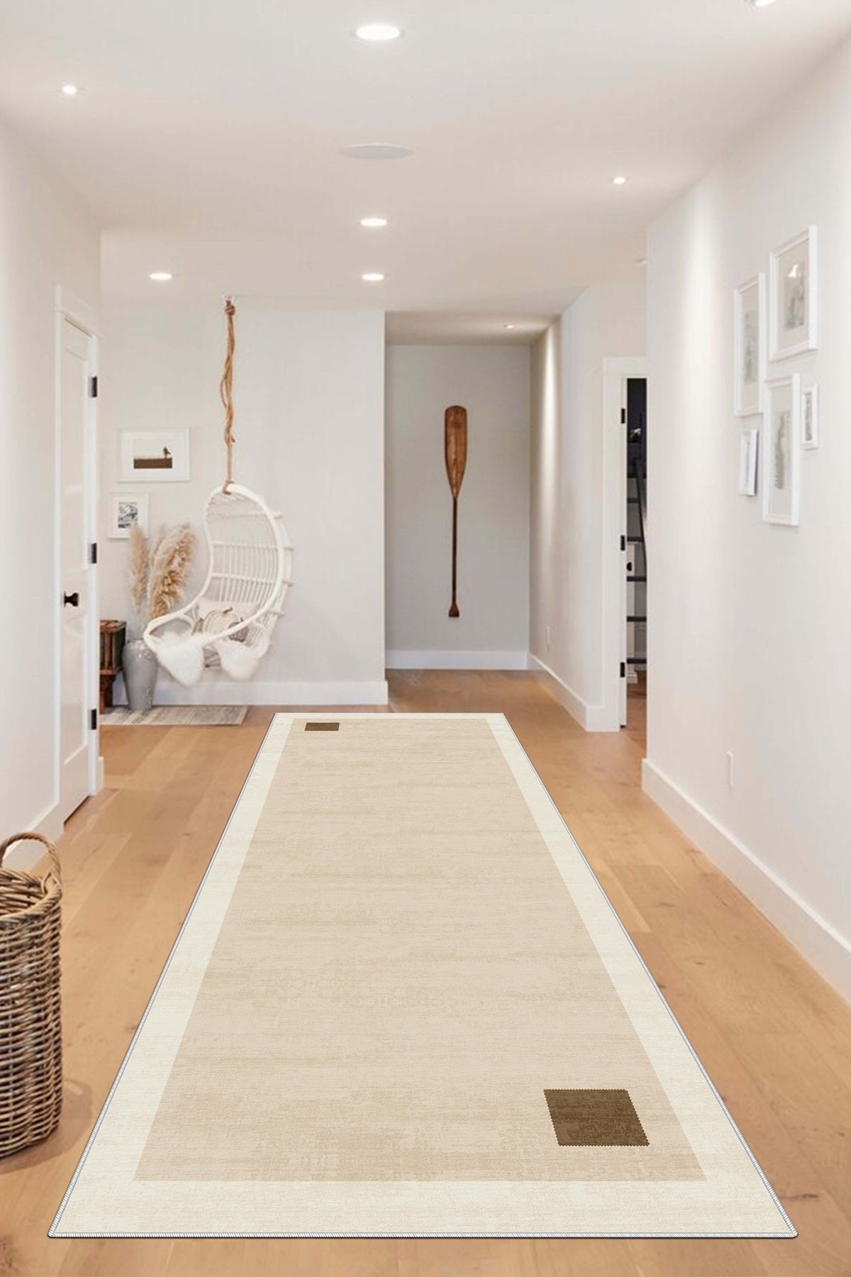 West Home Dijital Baskılı Yıkanabilir Kaymaz Taban Salon, Mutfak ve Yolluk Halısı-607 Beige