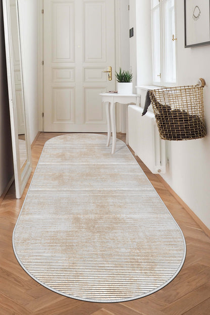 West Home Dijital Baskılı Yıkanabilir Kaymaz Taban Salon, Mutfak ve Yolluk Halısı-610 Beige