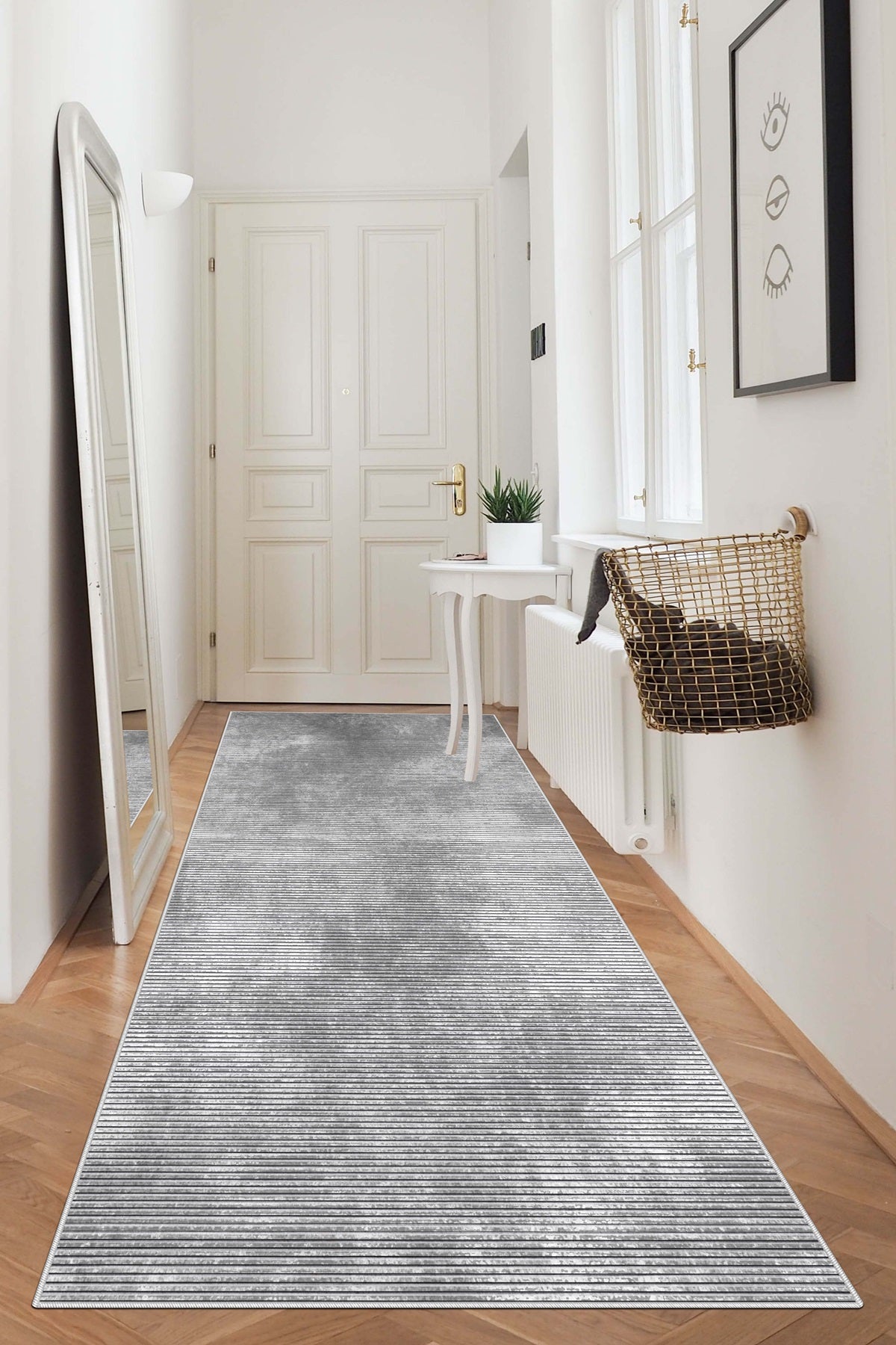 West Home Dijital Baskılı Yıkanabilir Kaymaz Taban Salon, Mutfak ve Yolluk Halısı-610 Grey