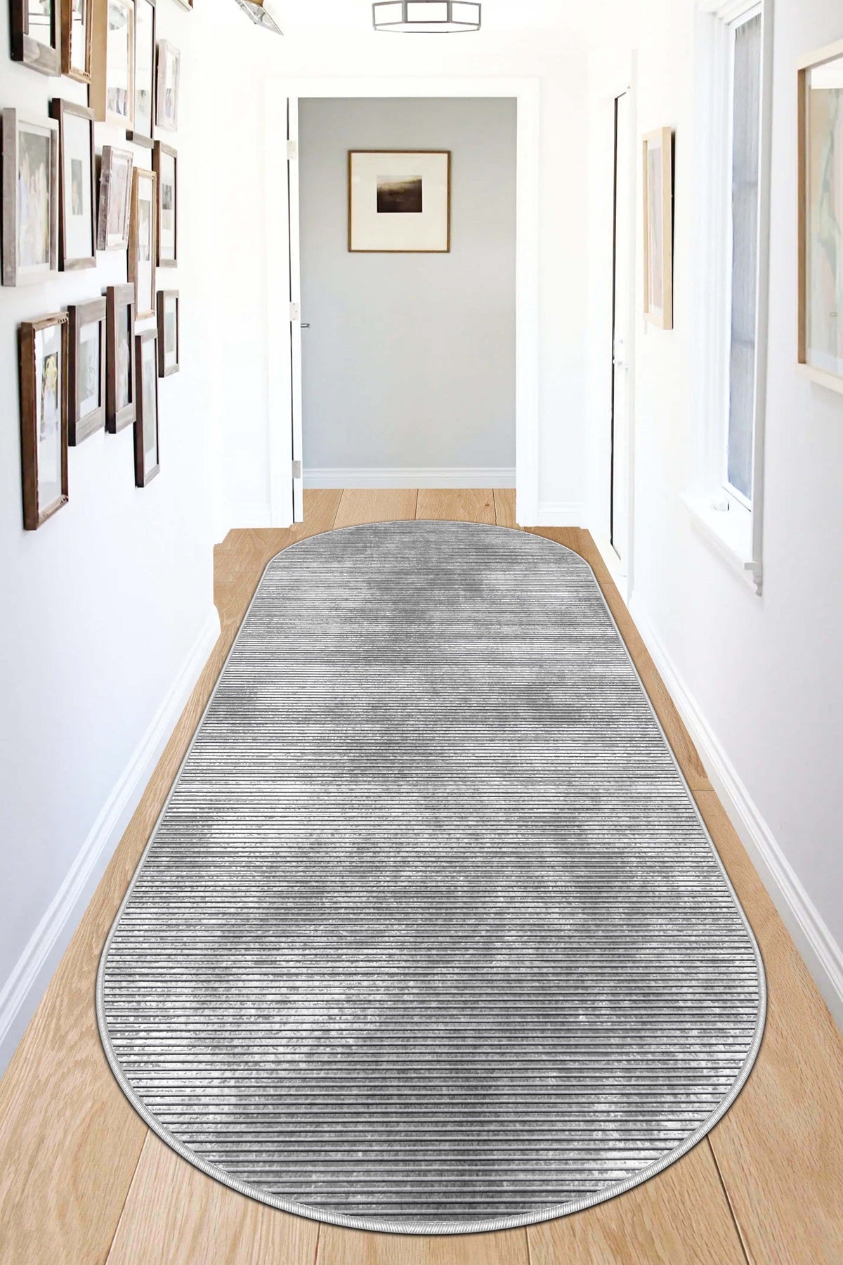 West Home Dijital Baskılı Yıkanabilir Kaymaz Taban Salon, Mutfak ve Yolluk Halısı-610 Grey