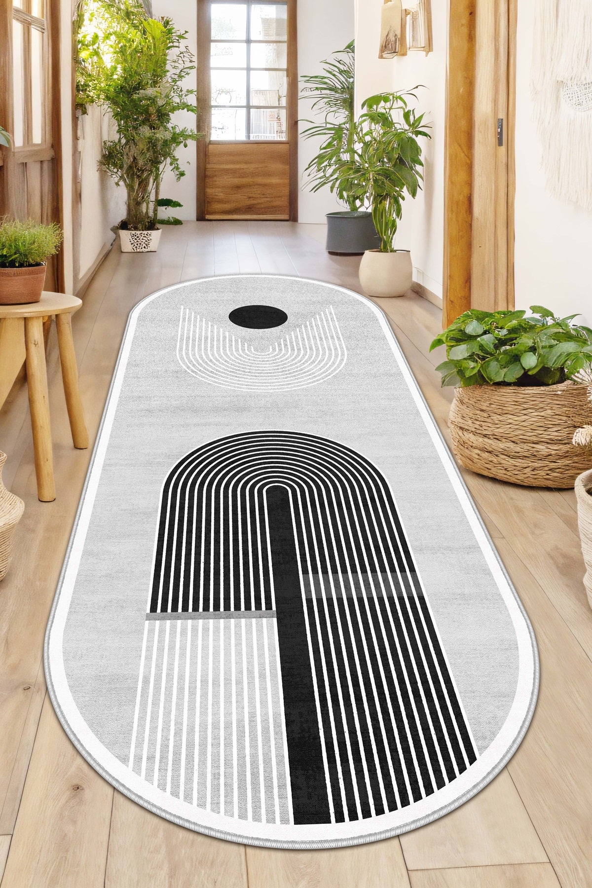 West Home Dijital Baskılı Yıkanabilir Kaymaz Taban Salon, Mutfak ve Yolluk Halısı-613 Grey