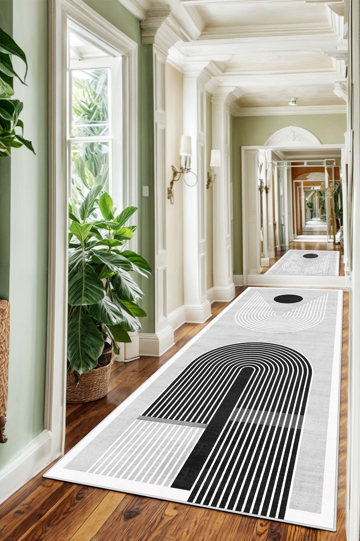 West Home Dijital Baskılı Yıkanabilir Kaymaz Taban Salon, Mutfak ve Yolluk Halısı-613 Grey