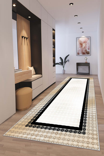 West Home Dijital Baskılı Yıkanabilir Kaymaz Taban Salon, Mutfak ve Yolluk Halısı-618 Beige
