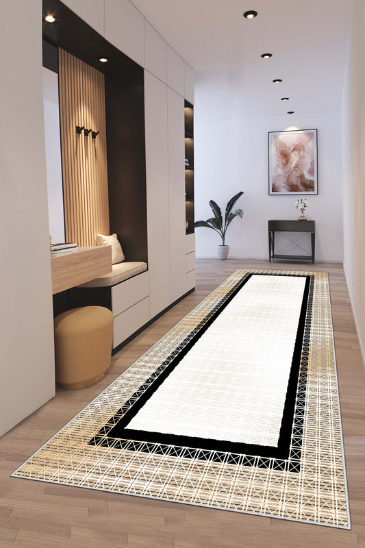 West Home Dijital Baskılı Yıkanabilir Kaymaz Taban Salon, Mutfak ve Yolluk Halısı-618 Beige
