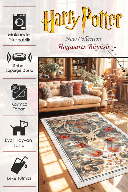West Home Dijital Baskılı Yıkanabilir Kaymaz Taban Salon, Mutfak ve Yolluk Halısı- 623 White
