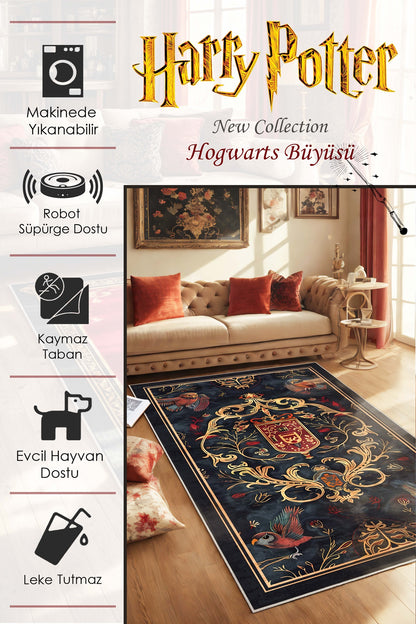 West Home Dijital Baskılı Yıkanabilir Kaymaz Taban Salon, Mutfak ve Yolluk Halısı-624 Anthratice