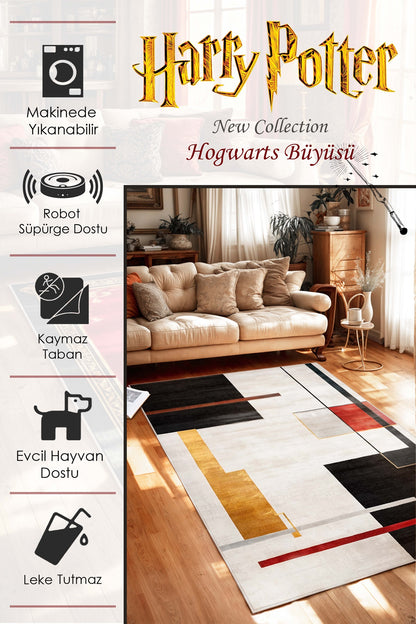 West Home Dijital Baskılı Yıkanabilir Kaymaz Taban Salon, Mutfak ve Yolluk Halısı-625 White