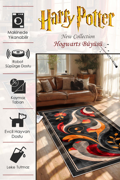 West Home Dijital Baskılı Yıkanabilir Kaymaz Taban Salon, Mutfak ve Yolluk Halısı-626 Anthratice