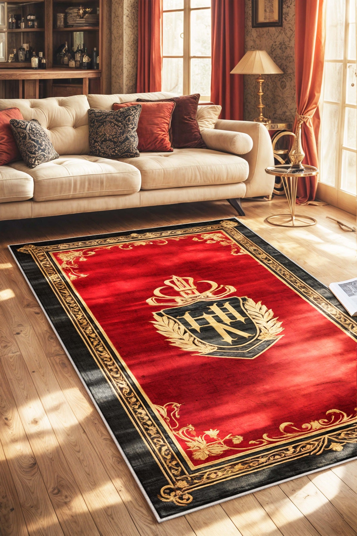 West Home Dijital Baskılı Yıkanabilir Kaymaz Taban Salon, Mutfak ve Yolluk Halısı-627 Red