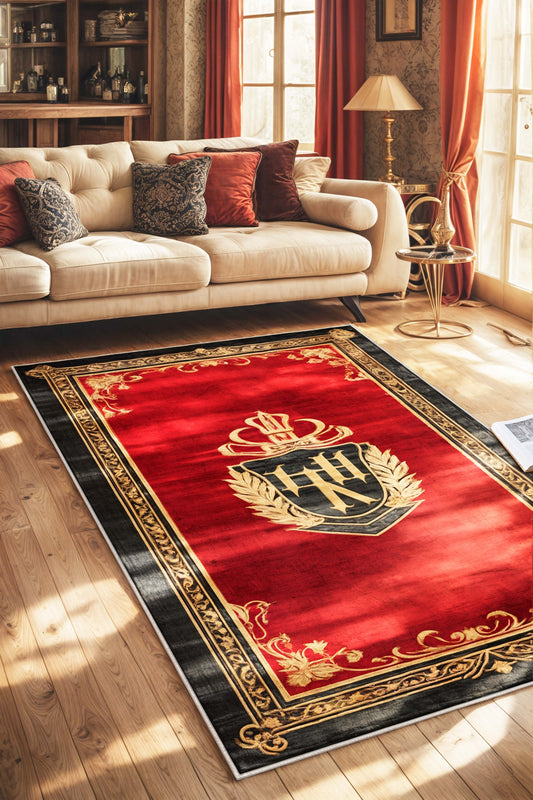 West Home Dijital Baskılı Yıkanabilir Kaymaz Taban Salon, Mutfak ve Yolluk Halısı-627 Red