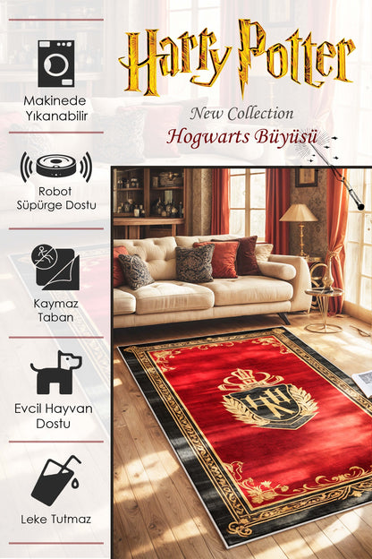 West Home Dijital Baskılı Yıkanabilir Kaymaz Taban Salon, Mutfak ve Yolluk Halısı-627 Red
