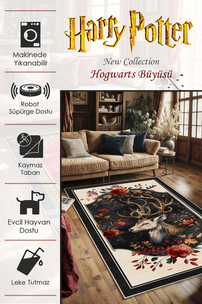 West Home Dijital Baskılı Yıkanabilir Kaymaz Taban Salon, Mutfak ve Yolluk Halısı-628 Anthratice